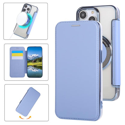 Ultra-thin Magnetic Plating Vegan Leather Phone Case, For iPhone 15 Pro Max, For iPhone 15 Pro, For iPhone 15 Plus / 14 Plus