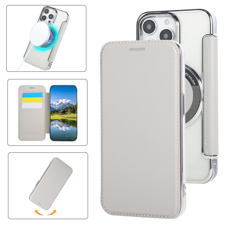 Ultra-thin Magnetic Plating Vegan Leather Phone Case, For iPhone 15 Pro Max, For iPhone 15 Pro, For iPhone 15 Plus / 14 Plus