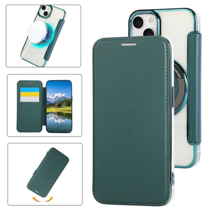 Ultra-thin Magnetic Plating Vegan Leather Phone Case, For iPhone 15 Pro Max, For iPhone 15 Pro, For iPhone 15 Plus / 14 Plus