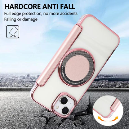 Ultra-thin Magnetic Plating Vegan Leather Phone Case, For iPhone 15, For iPhone 14 / 13, For iPhone 14 Pro