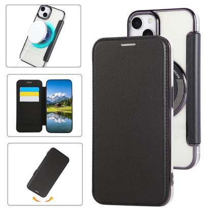 Ultra-thin Magnetic Plating Vegan Leather Phone Case, For iPhone 15, For iPhone 14 / 13, For iPhone 14 Pro