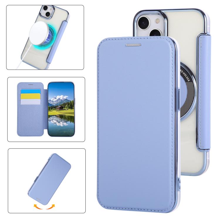Ultra-thin Magnetic Plating Vegan Leather Phone Case, For iPhone 15, For iPhone 14 / 13, For iPhone 14 Pro