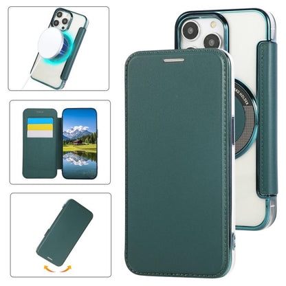 Ultra-thin Magnetic Plating Vegan Leather Phone Case, For iPhone 15, For iPhone 14 / 13, For iPhone 14 Pro