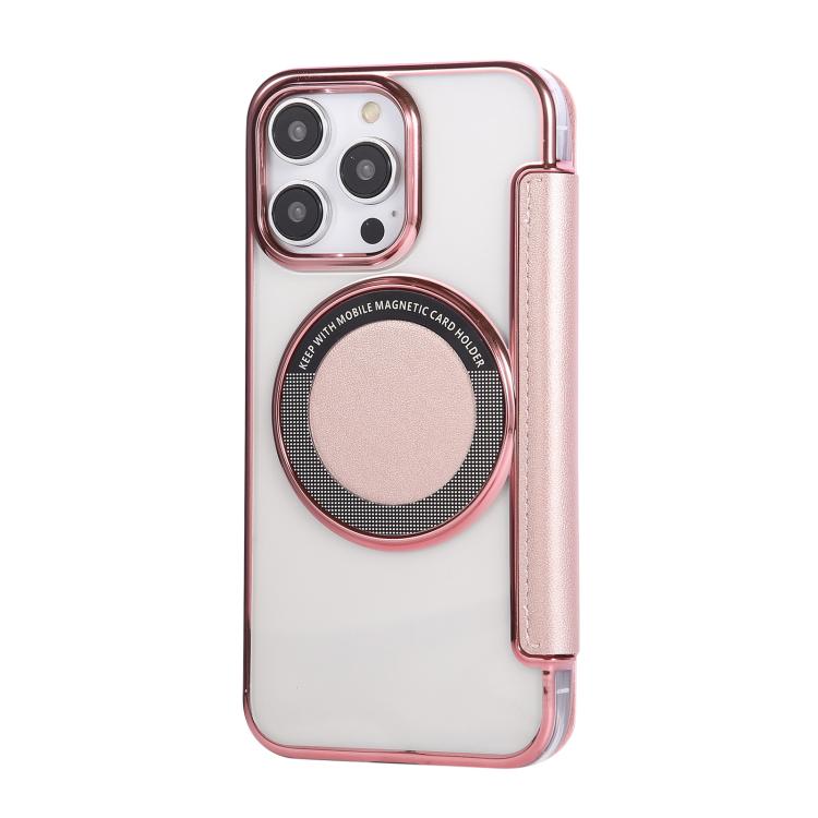 Ultra-thin Magnetic Plating Vegan Leather Phone Case, For iPhone 14 Pro Max, For iPhone 13 Pro Max, For iPhone 13 Pro