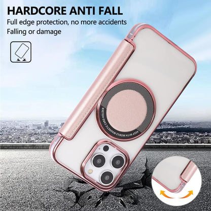 Ultra-thin Magnetic Plating Vegan Leather Phone Case, For iPhone 14 Pro Max, For iPhone 13 Pro Max, For iPhone 13 Pro