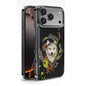 Embroidered Graffiti Vegan Leather Shield Electroplated Magnetic Phone Case, For iPhone 17 Pro Max, For iPhone 17 Pro, For iPhone 17, For iPhone Air, For iPhone 16 Pro Max, For iPhone 16 Pro