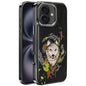 Embroidered Graffiti Vegan Leather Shield Electroplated Magnetic Phone Case, For iPhone 16 Plus, For iPhone 16, For iPhone 15 Pro Max, For iPhone 15 Pro, For iPhone 15 Plus, For iPhone 15