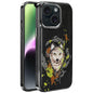 Embroidered Graffiti Vegan Leather Shield Electroplated Magnetic Phone Case, For iPhone 14 Plus, For iPhone 14, For iPhone 14 Pro, For iPhone 14 Pro Max