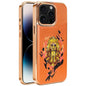 Embroidered Graffiti Vegan Leather Shield Electroplated Magnetic Phone Case, For iPhone 14 Plus, For iPhone 14, For iPhone 14 Pro, For iPhone 14 Pro Max