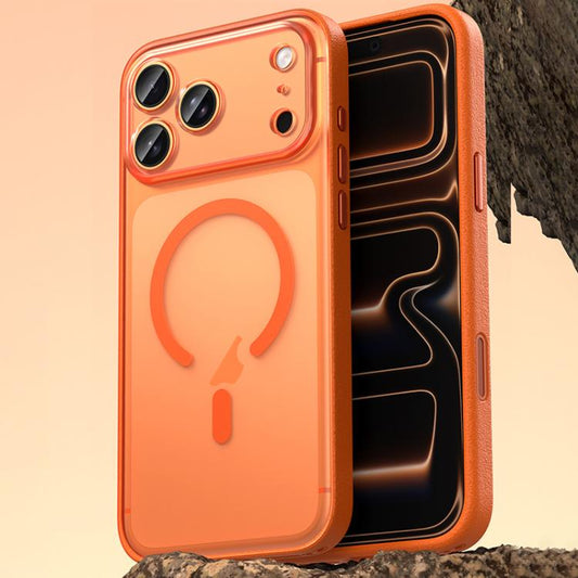 Vegan Leather Magnetic Phone Case, For iPhone 17 Pro, For iPhone 17