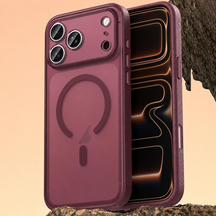 Vegan Leather Magnetic Phone Case, For iPhone 17 Pro, For iPhone 17