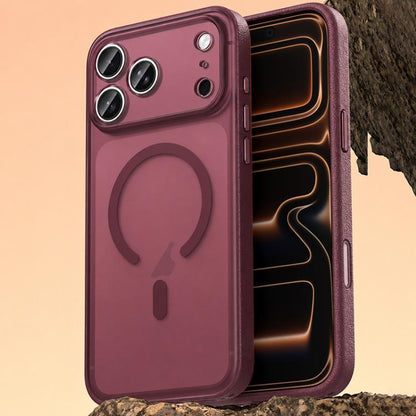 Vegan Leather Magnetic Phone Case, For iPhone 17 Pro, For iPhone 17