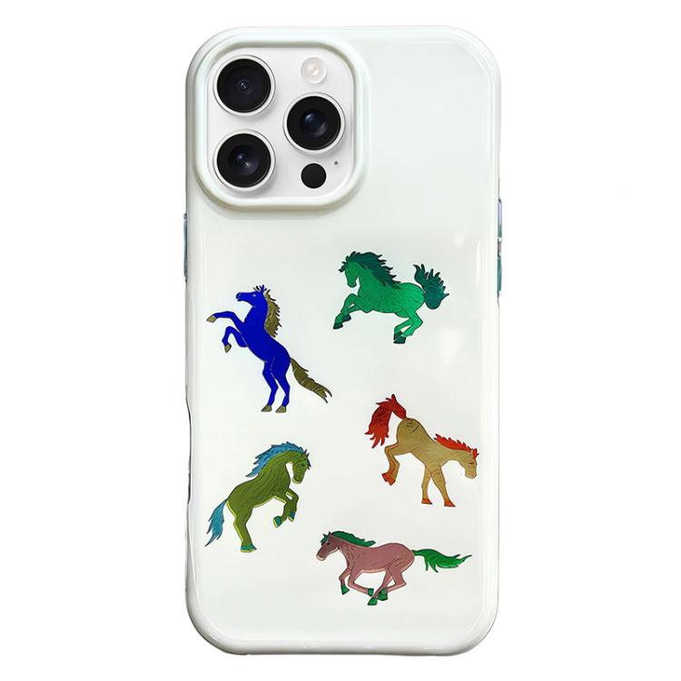 Rounded Edge IMD Pattern TPU Phone Case, For iPhone 16 Pro Max