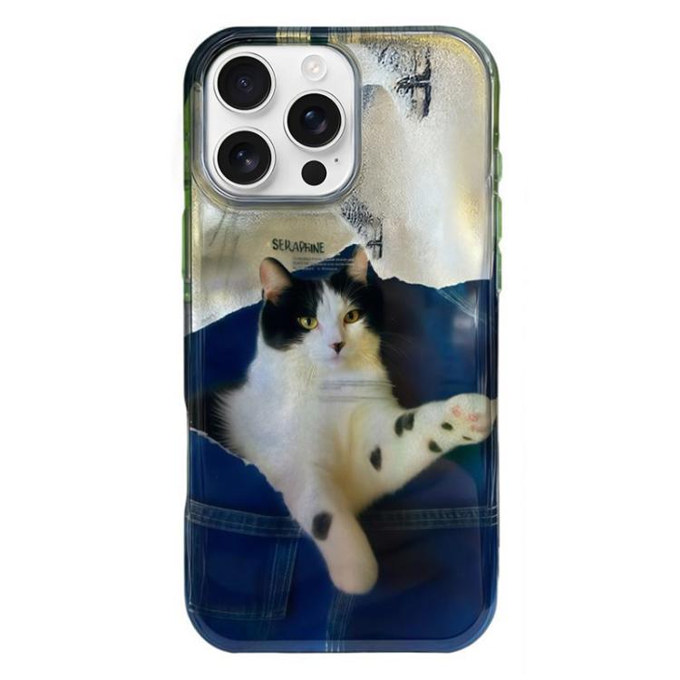 Rounded Edge IMD Pattern TPU Phone Case, For iPhone 16 Pro