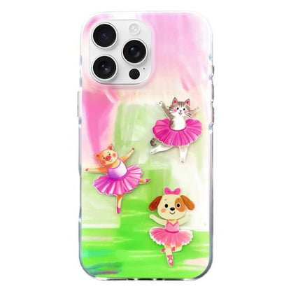 Rounded Edge IMD Pattern TPU Phone Case, For iPhone 16 Pro