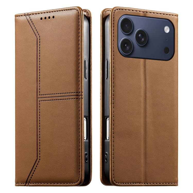 Stitched Line Magnetic RFID Vegan Leather Phone Case, For iPhone 17e / 16e, For iPhone 17 Pro Max, For iPhone 17 Pro, For iPhone 17