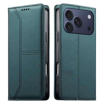 Stitched Line Magnetic RFID Vegan Leather Phone Case, For iPhone 17e / 16e, For iPhone 17 Pro Max, For iPhone 17 Pro, For iPhone 17