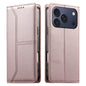 Stitched Line Magnetic RFID Vegan Leather Phone Case, For iPhone 17e / 16e, For iPhone 17 Pro Max, For iPhone 17 Pro, For iPhone 17