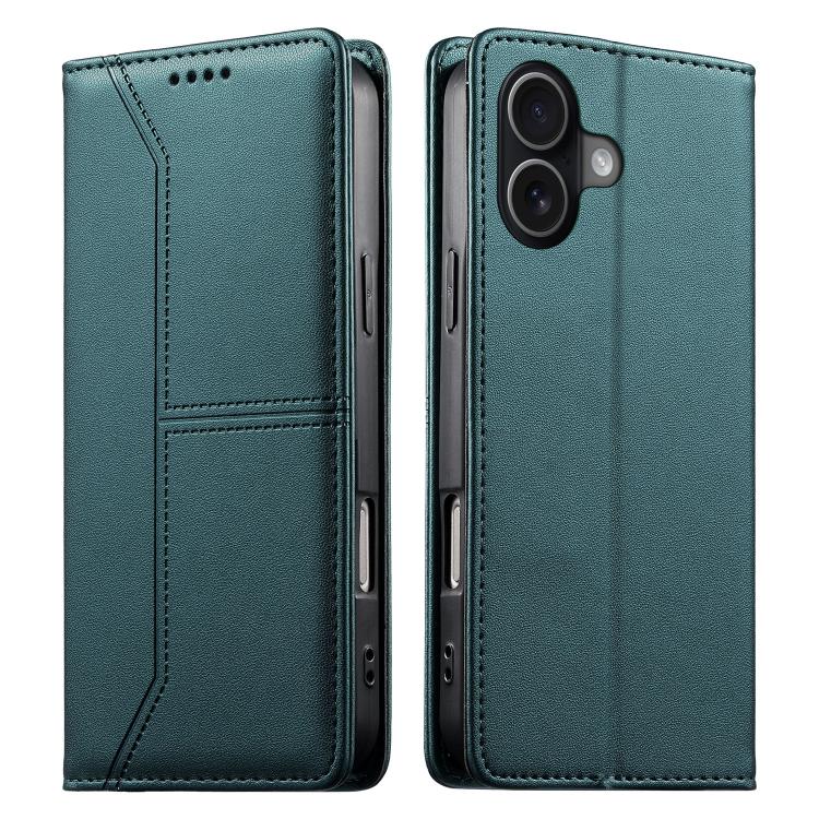 Stitched Line Magnetic RFID Vegan Leather Phone Case, For iPhone 17e / 16e, For iPhone 17 Pro Max, For iPhone 17 Pro, For iPhone 17