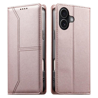 Stitched Line Magnetic RFID Vegan Leather Phone Case, For iPhone 17e / 16e, For iPhone 17 Pro Max, For iPhone 17 Pro, For iPhone 17
