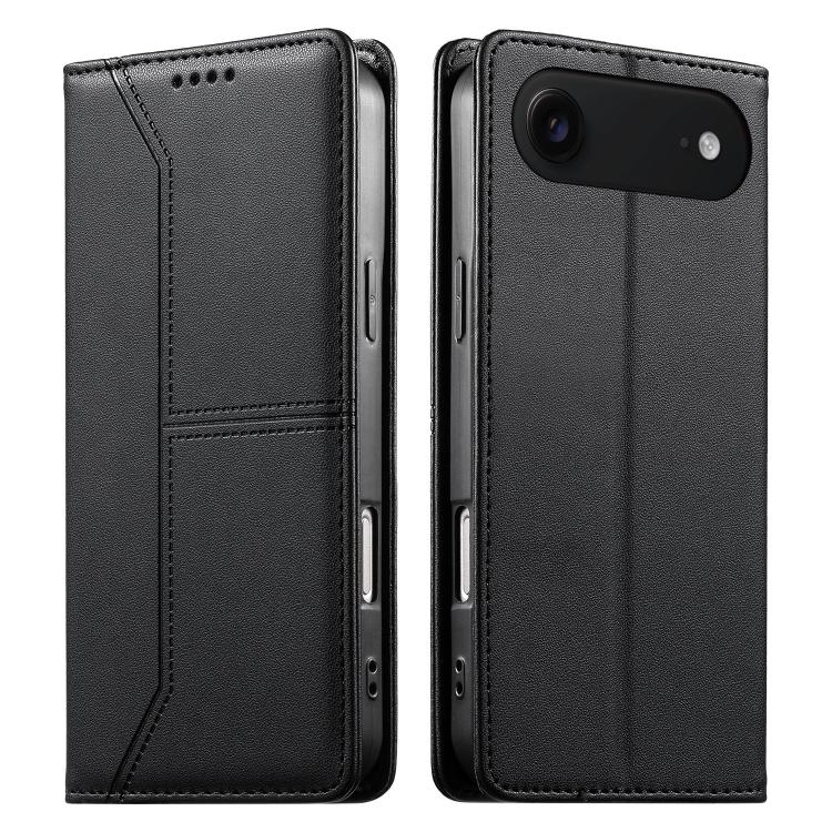Stitched Line Magnetic RFID Vegan Leather Phone Case, For iPhone Air, For iPhone 16 Pro Max, For iPhone 16 Pro, For iPhone 16 Plus