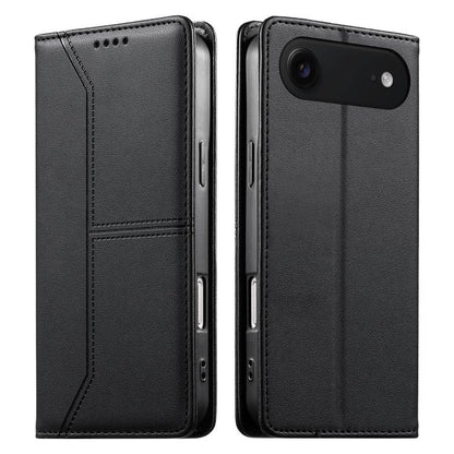 Stitched Line Magnetic RFID Vegan Leather Phone Case, For iPhone Air, For iPhone 16 Pro Max, For iPhone 16 Pro, For iPhone 16 Plus