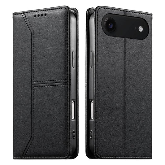 Stitched Line Magnetic RFID Vegan Leather Phone Case, For iPhone Air, For iPhone 16 Pro Max, For iPhone 16 Pro, For iPhone 16 Plus