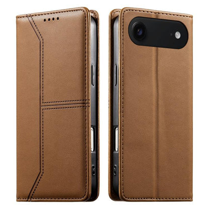 Stitched Line Magnetic RFID Vegan Leather Phone Case, For iPhone Air, For iPhone 16 Pro Max, For iPhone 16 Pro, For iPhone 16 Plus