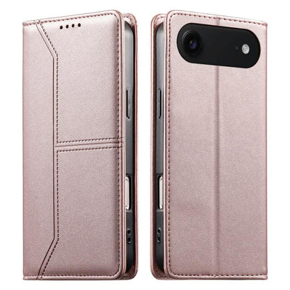 Stitched Line Magnetic RFID Vegan Leather Phone Case, For iPhone Air, For iPhone 16 Pro Max, For iPhone 16 Pro, For iPhone 16 Plus