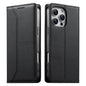 Stitched Line Magnetic RFID Vegan Leather Phone Case, For iPhone Air, For iPhone 16 Pro Max, For iPhone 16 Pro, For iPhone 16 Plus