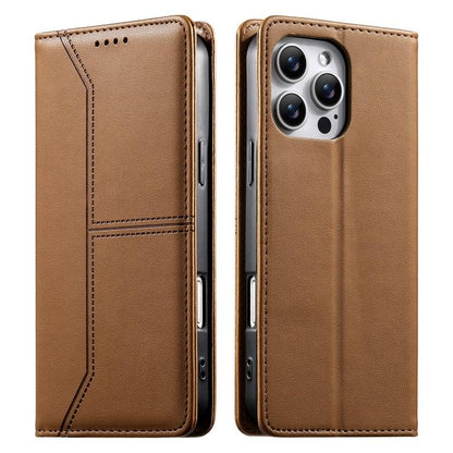 Stitched Line Magnetic RFID Vegan Leather Phone Case, For iPhone Air, For iPhone 16 Pro Max, For iPhone 16 Pro, For iPhone 16 Plus