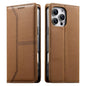 Stitched Line Magnetic RFID Vegan Leather Phone Case, For iPhone Air, For iPhone 16 Pro Max, For iPhone 16 Pro, For iPhone 16 Plus