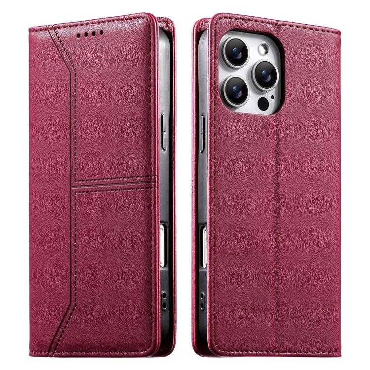 Stitched Line Magnetic RFID Vegan Leather Phone Case, For iPhone Air, For iPhone 16 Pro Max, For iPhone 16 Pro, For iPhone 16 Plus