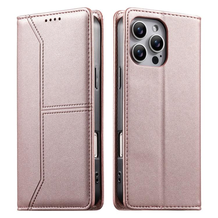 Stitched Line Magnetic RFID Vegan Leather Phone Case, For iPhone Air, For iPhone 16 Pro Max, For iPhone 16 Pro, For iPhone 16 Plus