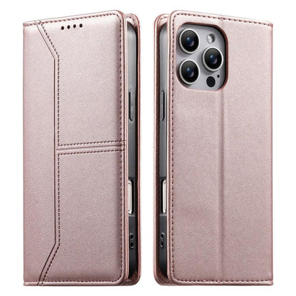 Stitched Line Magnetic RFID Vegan Leather Phone Case, For iPhone Air, For iPhone 16 Pro Max, For iPhone 16 Pro, For iPhone 16 Plus
