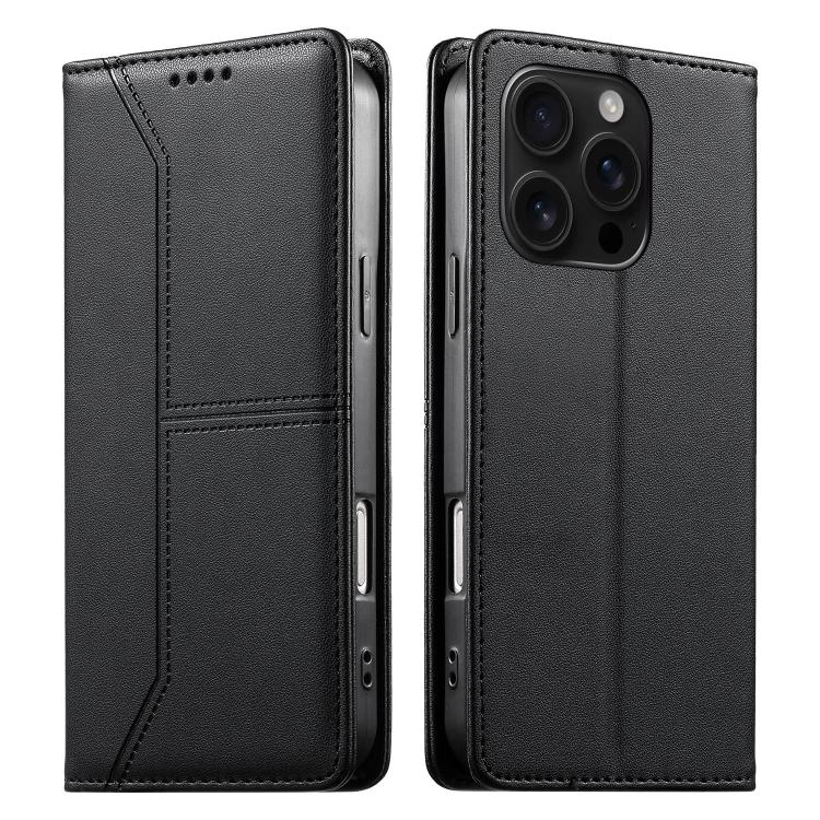 Stitched Line Magnetic RFID Vegan Leather Phone Case, For iPhone Air, For iPhone 16 Pro Max, For iPhone 16 Pro, For iPhone 16 Plus