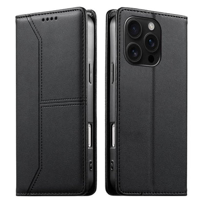 Stitched Line Magnetic RFID Vegan Leather Phone Case, For iPhone Air, For iPhone 16 Pro Max, For iPhone 16 Pro, For iPhone 16 Plus