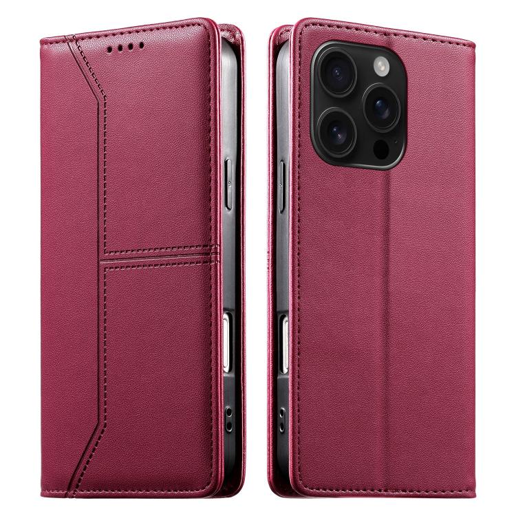 Stitched Line Magnetic RFID Vegan Leather Phone Case, For iPhone Air, For iPhone 16 Pro Max, For iPhone 16 Pro, For iPhone 16 Plus