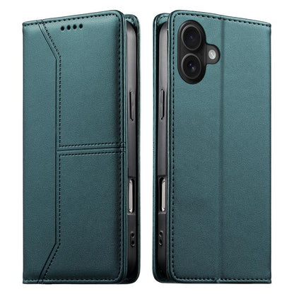 Stitched Line Magnetic RFID Vegan Leather Phone Case, For iPhone Air, For iPhone 16 Pro Max, For iPhone 16 Pro, For iPhone 16 Plus