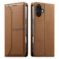 Stitched Line Magnetic RFID Vegan Leather Phone Case, For iPhone Air, For iPhone 16 Pro Max, For iPhone 16 Pro, For iPhone 16 Plus