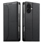 Stitched Line Magnetic RFID Vegan Leather Phone Case, For iPhone 16, For iPhone 15 Pro Max, For iPhone 15 Pro, For iPhone 15 Plus