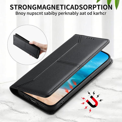 Stitched Line Magnetic RFID Vegan Leather Phone Case, For iPhone 16, For iPhone 15 Pro Max, For iPhone 15 Pro, For iPhone 15 Plus