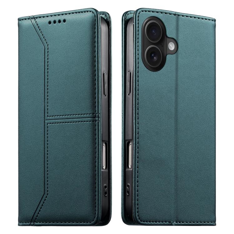 Stitched Line Magnetic RFID Vegan Leather Phone Case, For iPhone 16, For iPhone 15 Pro Max, For iPhone 15 Pro, For iPhone 15 Plus