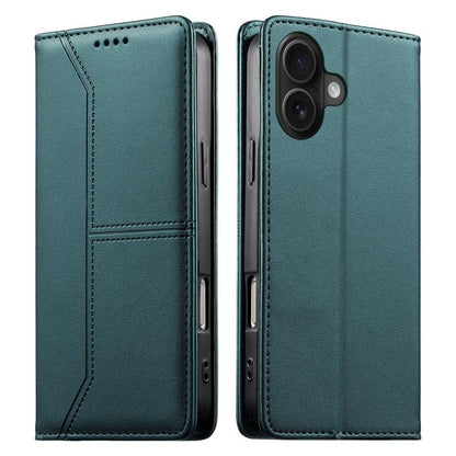 Stitched Line Magnetic RFID Vegan Leather Phone Case, For iPhone 16, For iPhone 15 Pro Max, For iPhone 15 Pro, For iPhone 15 Plus