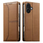 Stitched Line Magnetic RFID Vegan Leather Phone Case, For iPhone 16, For iPhone 15 Pro Max, For iPhone 15 Pro, For iPhone 15 Plus