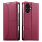 Stitched Line Magnetic RFID Vegan Leather Phone Case, For iPhone 16, For iPhone 15 Pro Max, For iPhone 15 Pro, For iPhone 15 Plus