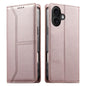 Stitched Line Magnetic RFID Vegan Leather Phone Case, For iPhone 16, For iPhone 15 Pro Max, For iPhone 15 Pro, For iPhone 15 Plus