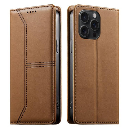 Stitched Line Magnetic RFID Vegan Leather Phone Case, For iPhone 16, For iPhone 15 Pro Max, For iPhone 15 Pro, For iPhone 15 Plus