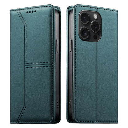 Stitched Line Magnetic RFID Vegan Leather Phone Case, For iPhone 16, For iPhone 15 Pro Max, For iPhone 15 Pro, For iPhone 15 Plus