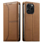 Stitched Line Magnetic RFID Vegan Leather Phone Case, For iPhone 16, For iPhone 15 Pro Max, For iPhone 15 Pro, For iPhone 15 Plus